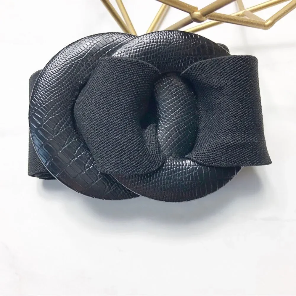 Vintage 80’s Elastic Belt Black